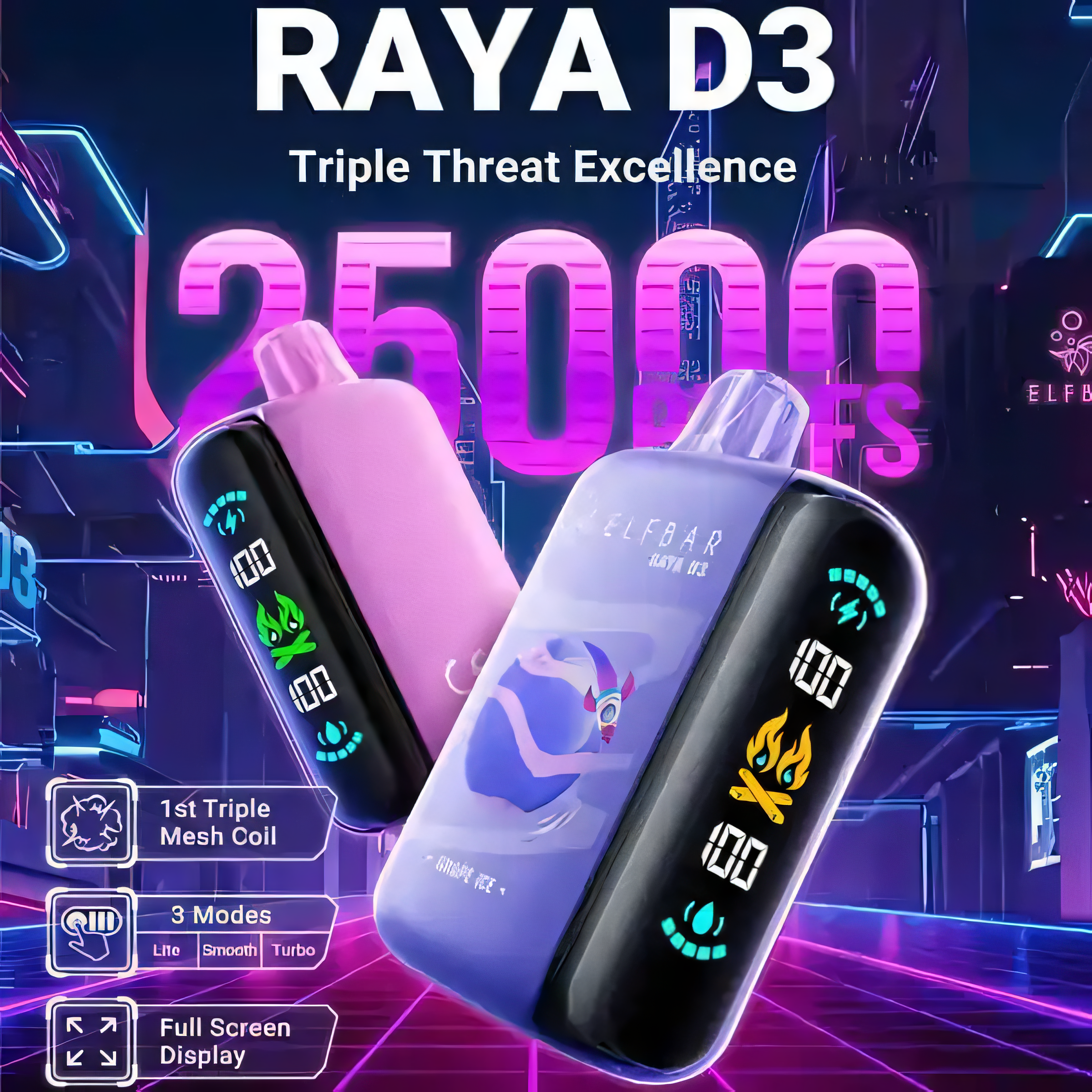 Elf Bar Raya D3 25000 Puffs